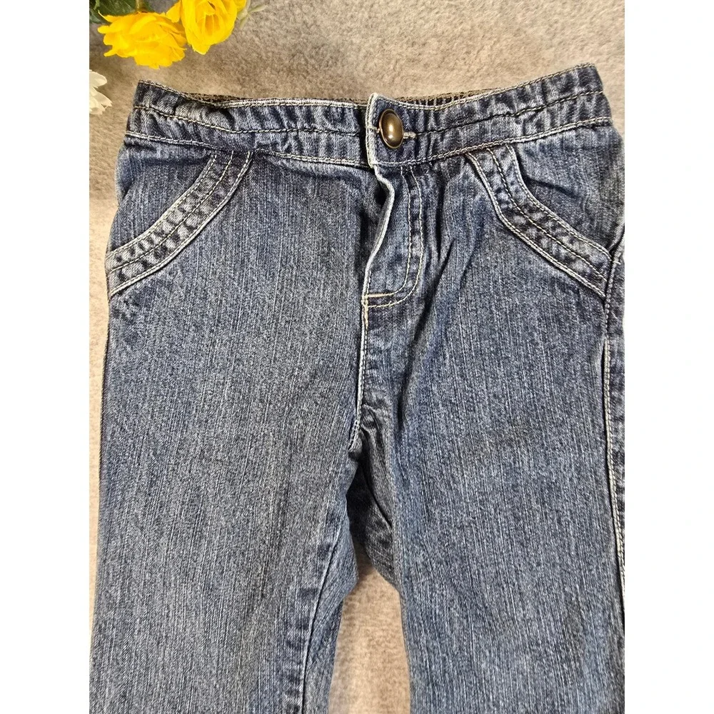 Vintage Y2K Circo Toddler Girls 24m Denim Jeans Rainbow Heart Embroidery Cute